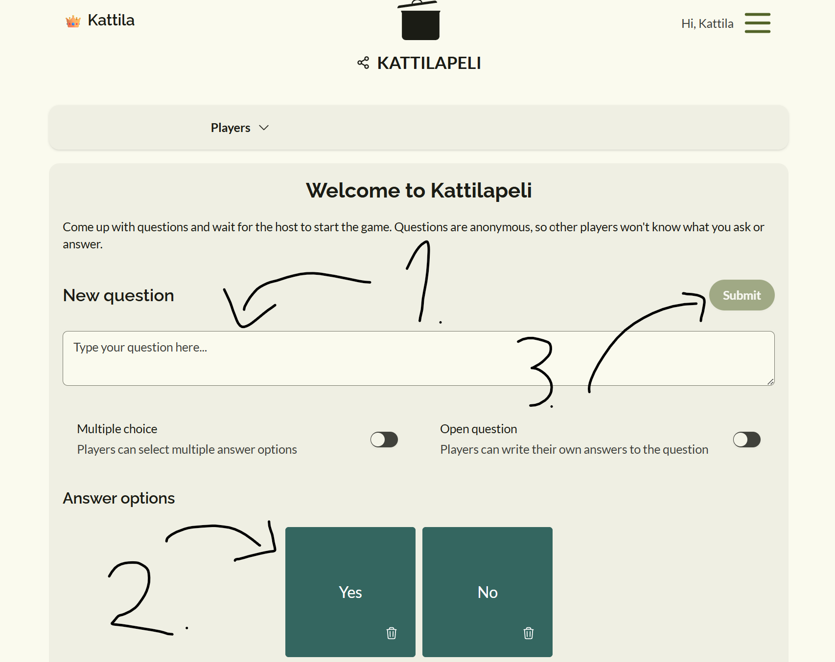 Placeholder: Question Submission Interface
